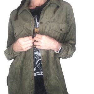 Workshop Republic Clothing Corduroy Button Down Sz M NEW Shirt Jacket Olive